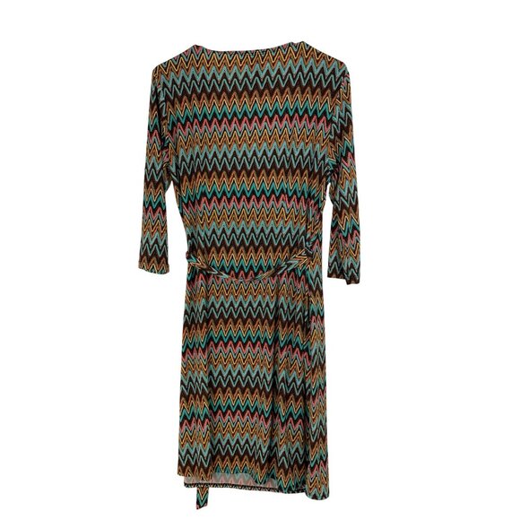 Soho Apparel Chevron Wrap Dress Size 10 Lightweight Summer Stretch RAA10427 - Picture 7 of 10